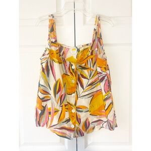 C&C California Multicolor Floral Button-Down Blouse